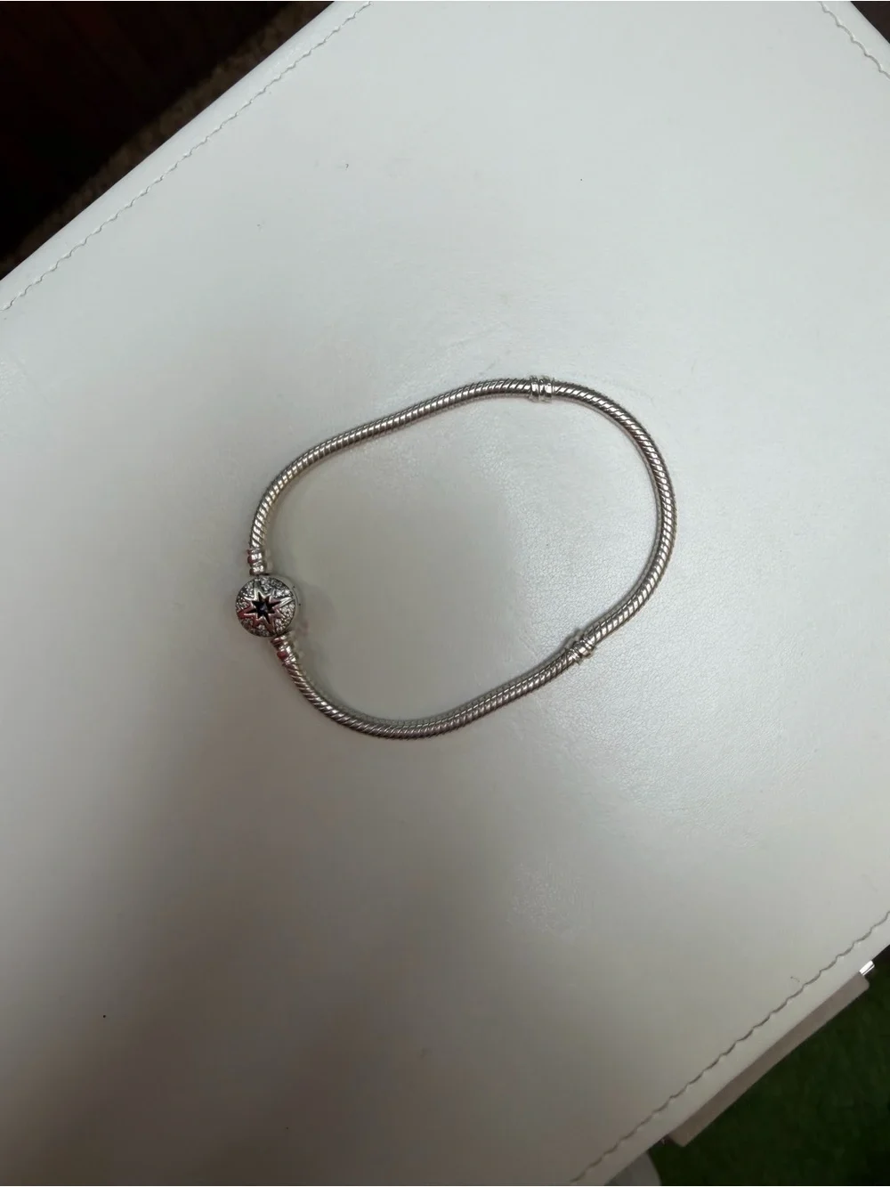 Pandora Silver North Star Charm Snake Chain Bracelet